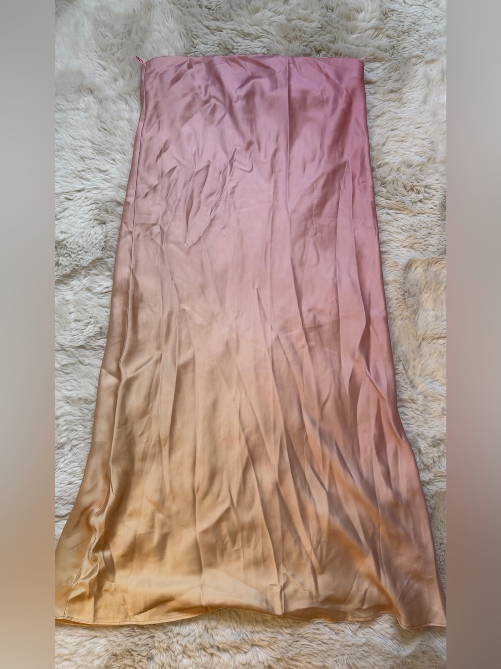 Zara Pink Satin Slip Skirt with Light Gold Sheen